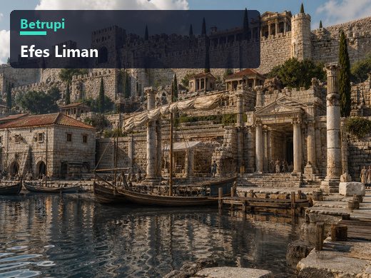 Efes Kuşatması haritasında antik liman kenti ve sur hatları
