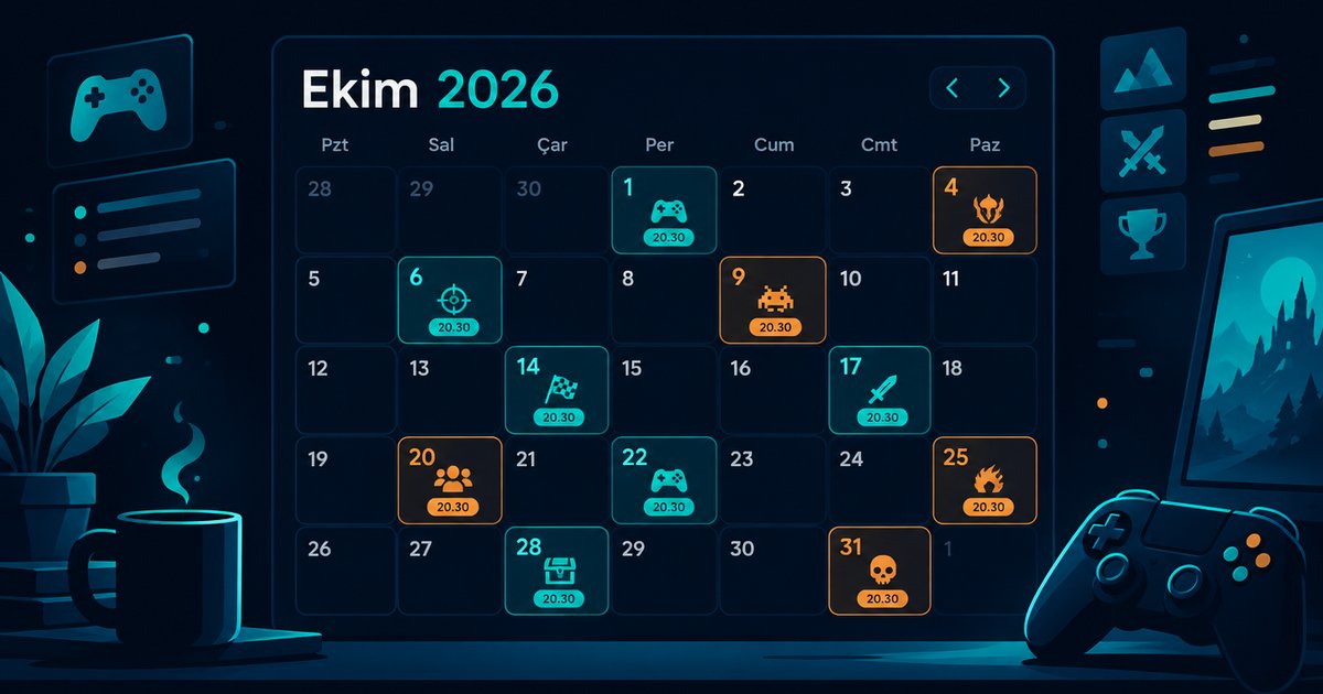 Ekim 2026 günlerinin işaretlendiği etkinlik takvimi ve Türkiye saatine göre başlangıç saatleri